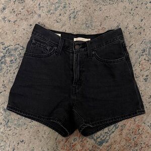 Levi’s High-Waist Black Denim Shorts